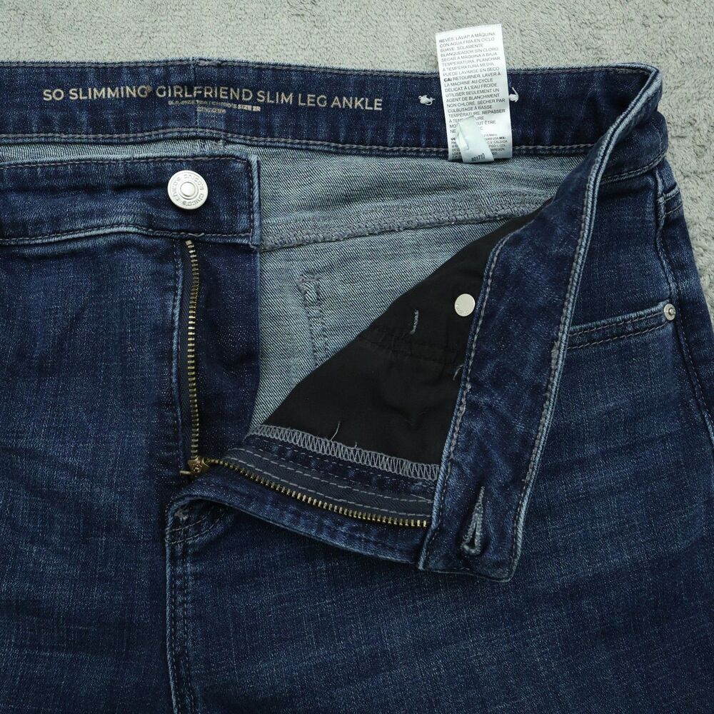 Chico's Jeans Women's 2R US-12 High-Rise Girlfriend Slim Leg Ankle 27" Inseam - Picture 2 of 16